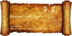 Herner Gábor névjegykártya